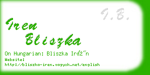 iren bliszka business card